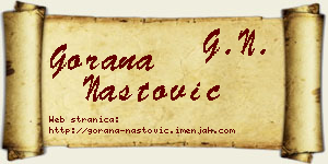Gorana Nastović vizit kartica
